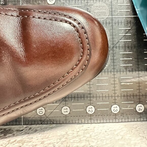 Allen Edmonds Tribeca Men Size 11D Dark Brown Leather Moc Toe Derby Dress Shoes - Picture 11 of 11